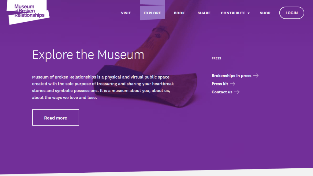 Digital Exhibition: Museum of Broken&nbsp;Relationships
